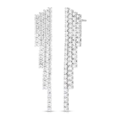 18K goud geplatte kubische zircon Tassel Messing oorbellen