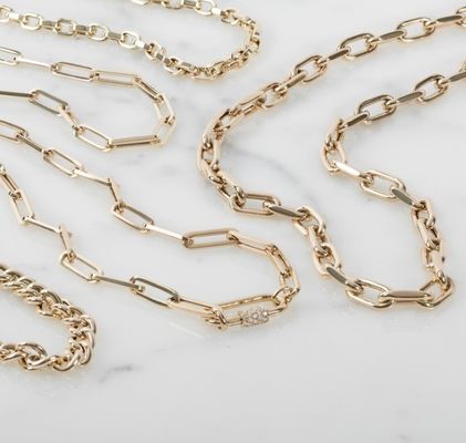 18K goud geplatte grote papieren clip 925 Sterling zilver ovale ketting ketting ketting met OEM