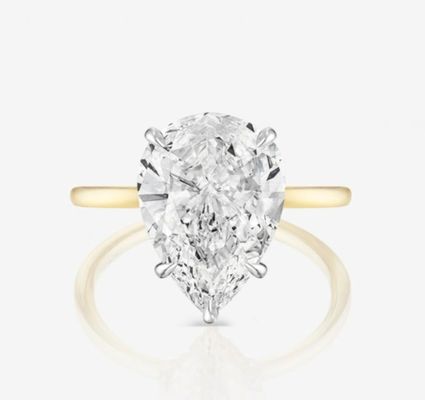 Grote witte kubieke circon peer gesneden solitaire 925 sterling zilver trouwringen