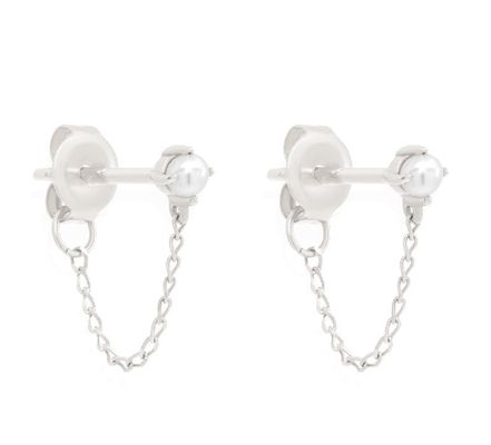 925 Sterling zilver ketting drop parel oorbellen wit zoetwater parel oorbellen