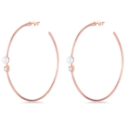 925 Sterling zilveren hoop oorbellen 4 mm-4,5 mm zoetwater parel oorbellen