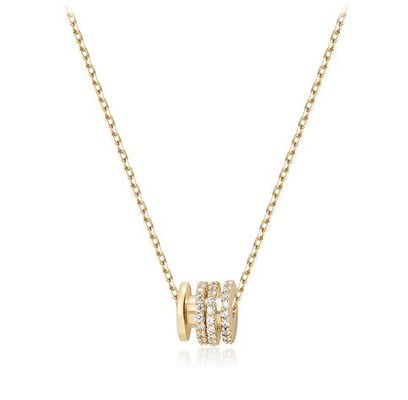 Micron Pave Cubic Zirconia Hanger 18K Gouden Cirkel Ketting Voor Vrouwen