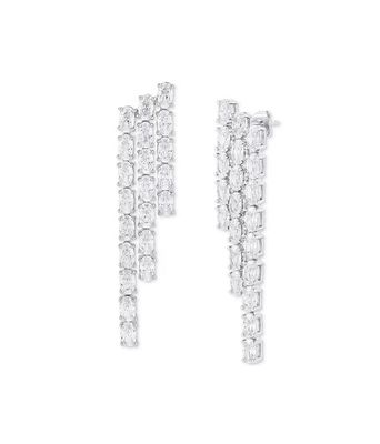 Oval Tennis Witte kubische Zircon oorbellen voor vrouwen Luxe sieraden