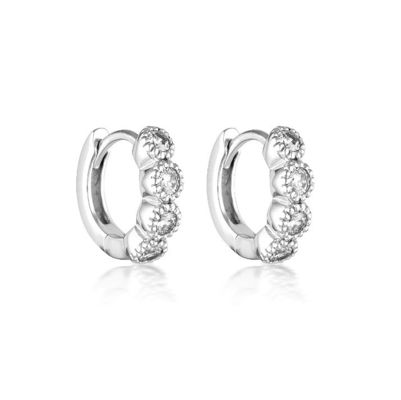 925 Sterling zilver bezel stel kubisch zirconia knuffels vrouwelijke oorbellen