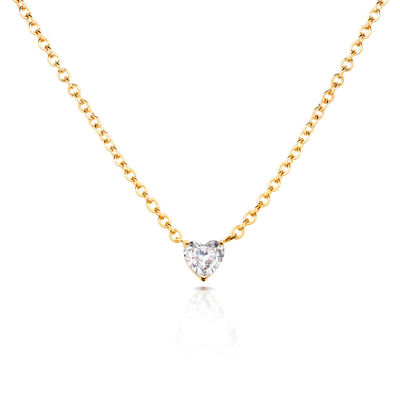 Heart Cubic Zircon 18K Goud geplatte vrouwen halsketting