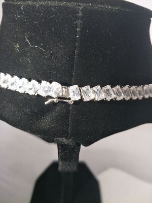 Rhodium beklede Bling Bling hangers 16in witte tennis ketting