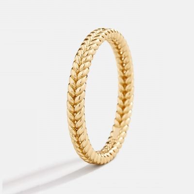 Fijne sieraden 18K goud geplatte 925 Sterling zilver tarwe ring voor vrouwen