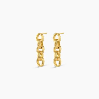 18K goud drop Dangle ketting oorbellen Rhodium geplatte dikke ketting oorbellen