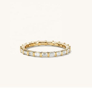 Witte CZ Ring 925 Sterling zilveren baguette Eternity Band Ring