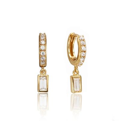 Goud geplatte 925 Sterling zilveren earrings voor verlovingsdag.