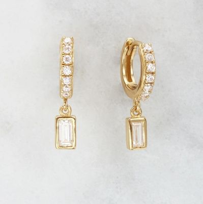 Goud geplatte 925 Sterling zilveren earrings voor verlovingsdag.