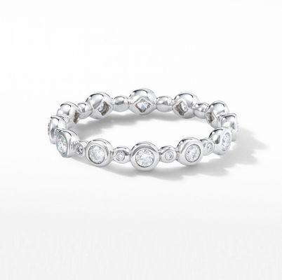 Classics Zircon Eternity Band Goud bekleed Juwelen US maat 10 Clear CZ Ring