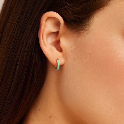 Kleurrijke 925 Sterling zilveren oorbellen 18K goud opstapelende oorbellen