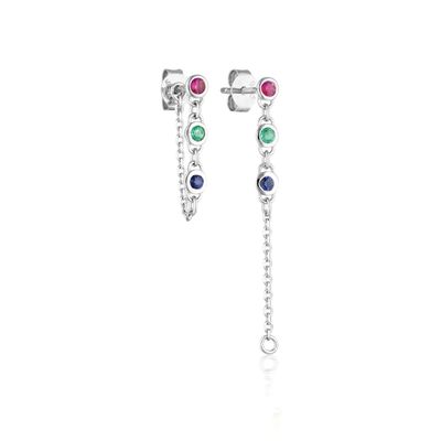 Drop Bezel Wit Diamant 925 Sterling Zilveren Ketting Oorbellen Mode