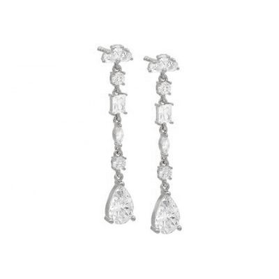 Religieuze inspiratie S925 Sterling zilver edelsteen drop oorbellen in 18K goud