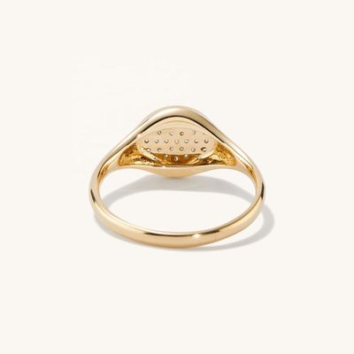 OEM ODM Mensen 14K Gold Signet Ring Vrouwen Zircon Gold Ring Op maat