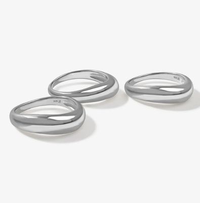 US5-US10 925 Sterling zilver stapelbare ringen 18K verguld