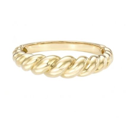 Verbazingwekkende barokke 14K gouden vervorming Twist 925 Sterling zilver vrouwen ring Tarnish gratis sieraden