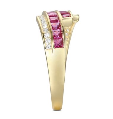 Prongsetting Smaragd Ruby Vrouwen Diamant Verklaring Ringen Grootte 6- Grootte 10