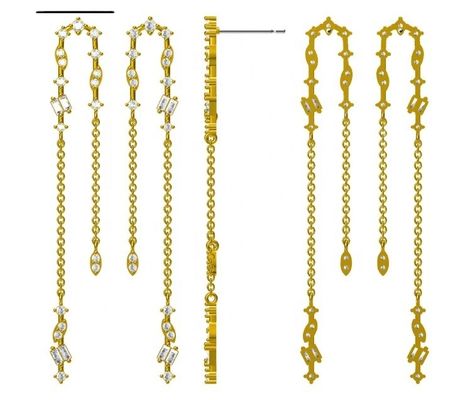 2024 Braziliaanse goudgeplatte drop chain oorbellen vrouwen 925 sterling zilver oorbellen