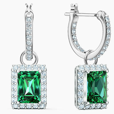 Groene CZ Diamant 925 Sterling zilver klassieke luxe hoop oorbellen voor dames mode