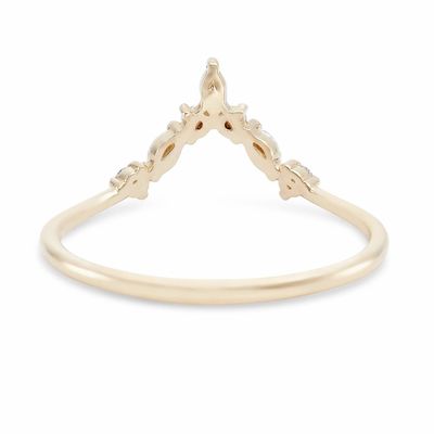 V-vormige stapelringen met rond en markise wit CZ in 925 sterling zilver