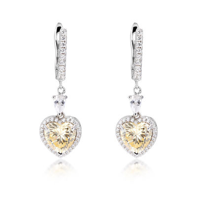 OEM Liefde Hart Diamanten Oornappen 925 Sterling Zilver Liefde Hart Oornappen