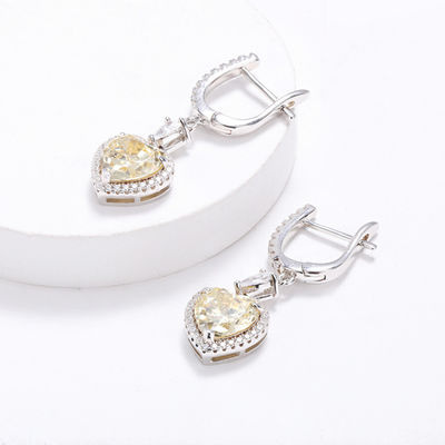 OEM Liefde Hart Diamanten Oornappen 925 Sterling Zilver Liefde Hart Oornappen