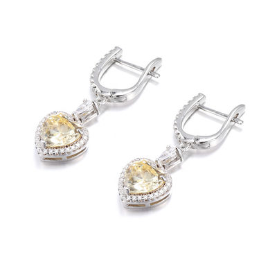 OEM Liefde Hart Diamanten Oornappen 925 Sterling Zilver Liefde Hart Oornappen