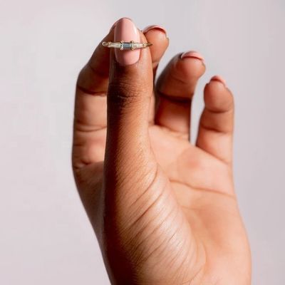 Fijne sieraden Drie stenen diamanten ringen op maat voor vrouwen in 14K 18K verguld