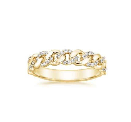 Micron Pave CZ 18K Goud geplateerde stapelketen 925 Sterling zilver vrouwenringen