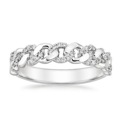 Micron Pave CZ 18K Goud geplateerde stapelketen 925 Sterling zilver vrouwenringen