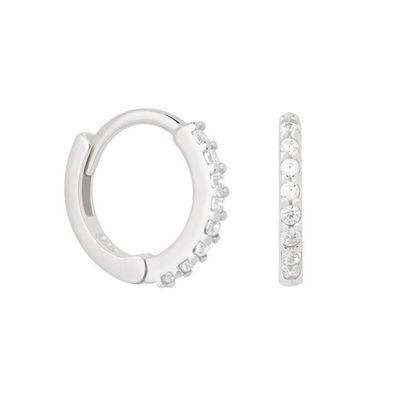 ODM 925 Sterling zilveren hoop oorbellen medium met kleine 18K goud vermeerdering