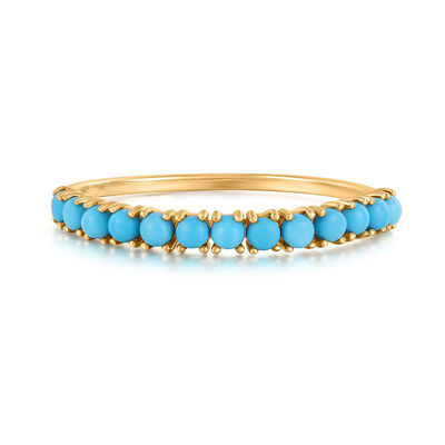 Persoonlijke sieraden Half Turquoise Goud geplatte Duurzame Delicaat 925 Zilveren Ringen Mode