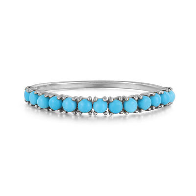 Persoonlijke sieraden Half Turquoise Goud geplatte Duurzame Delicaat 925 Zilveren Ringen Mode