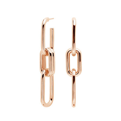 Goud geplatte zilveren gepersonaliseerde logo lange ketting drop oorbellen voor vrouwen winkelen