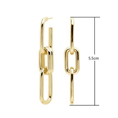 Goud geplatte zilveren gepersonaliseerde logo lange ketting drop oorbellen voor vrouwen winkelen