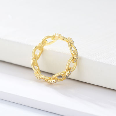 Delicaat ketenvorm CZ Diamanten Eeuwigheid Ringen 925 Sterling zilver voor mannen sieraden