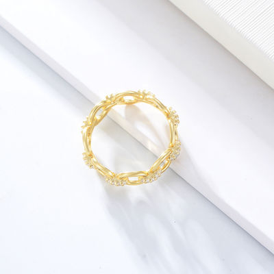 Delicaat ketenvorm CZ Diamanten Eeuwigheid Ringen 925 Sterling zilver voor mannen sieraden