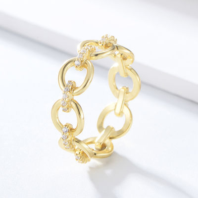 Delicaat ketenvorm CZ Diamanten Eeuwigheid Ringen 925 Sterling zilver voor mannen sieraden