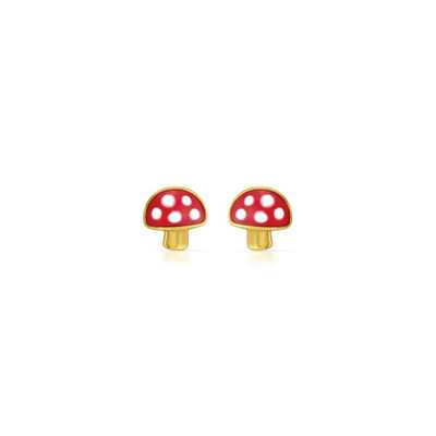 Chubby Mushroom oorbellen 925 Kinderen Sterling zilveren oorbellen