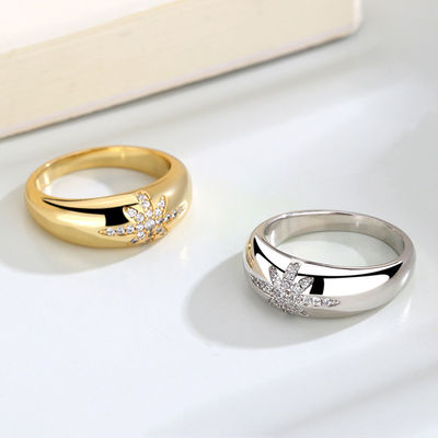Unisex Alibaba-Online-Winkelen Goud geplatte Starburst Band Ringen in Sterling zilver 925