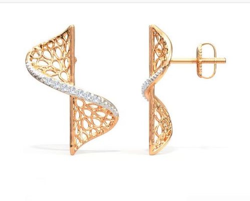 2024 oorbel set met Pave Setting Technology en Cubic Zirconia Swerve Twist Studs