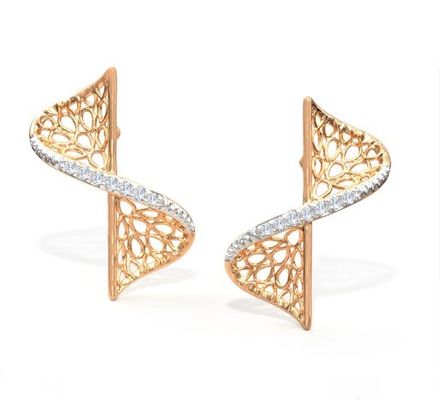 2024 oorbel set met Pave Setting Technology en Cubic Zirconia Swerve Twist Studs