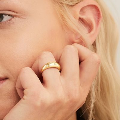 Eternity Band Rings Braziliaanse 18K Gold Juwelen Ster 925 Sterling Silver Dome Vrouwen Ring