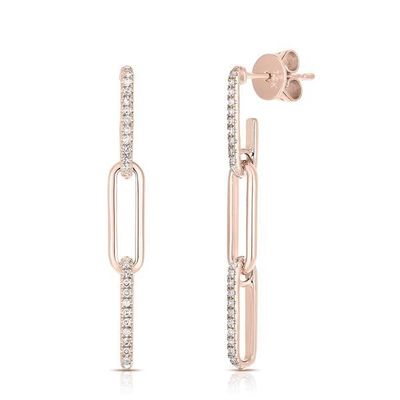 Retro paperclip rechthoekige ketting oorbellen in 925 sterling zilver voor dames avond