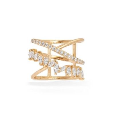 Partijverklaring Stuks Sterling zilver Rhodium geplatte Zig Zag Diamanten Ring voor vrouwen