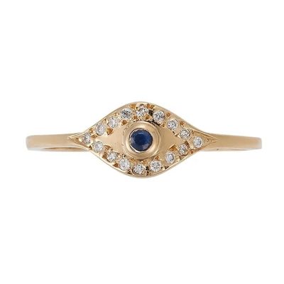 925 Sterling Silver Evil Eye Diamond Band Ring met zilverplating klassieke stijl