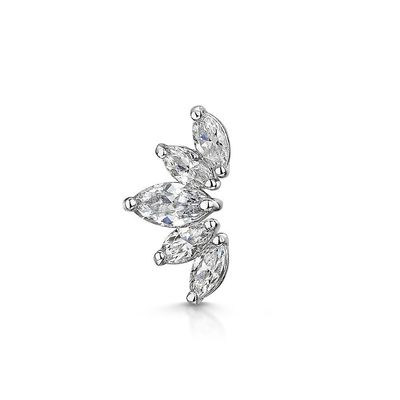 Goud geplatteerde Rhodium stud oorbellen Wit CZ voor vrouwen