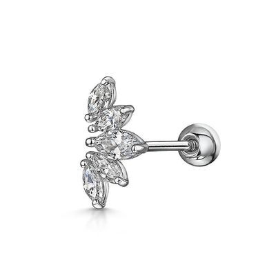 Goud geplatteerde Rhodium stud oorbellen Wit CZ voor vrouwen
